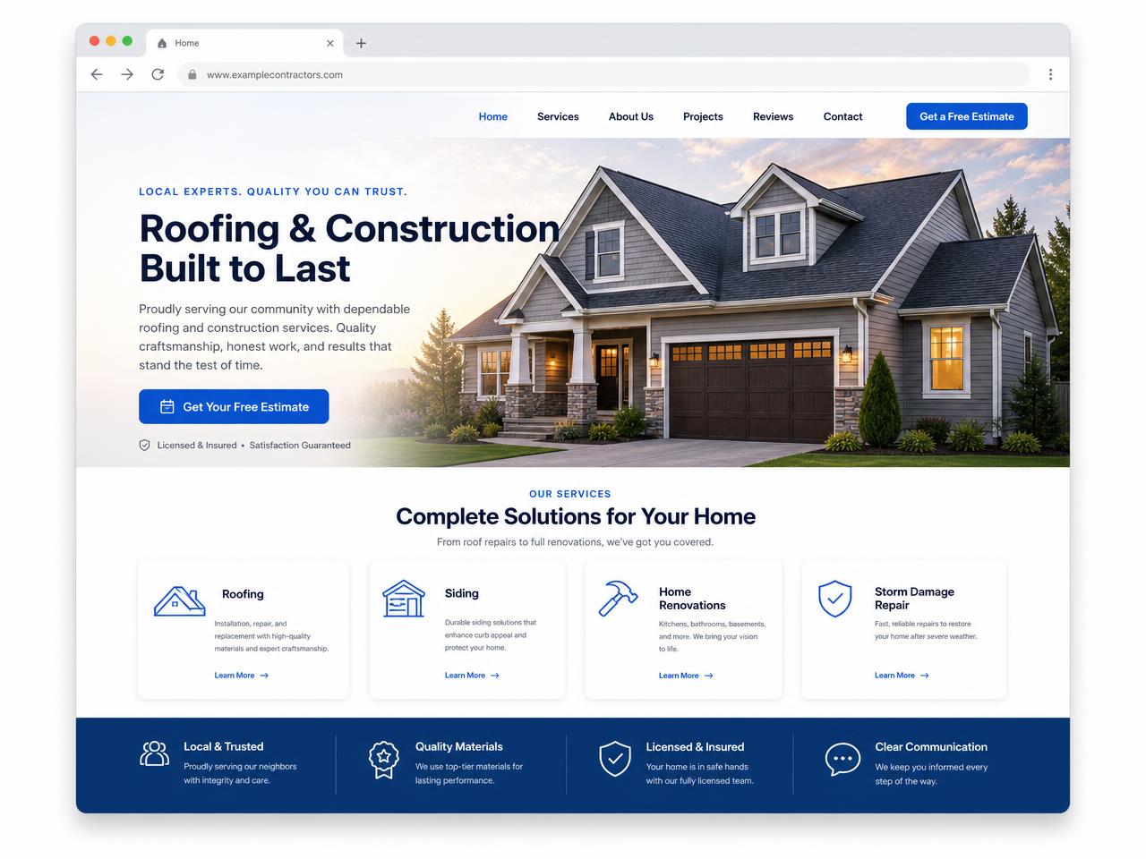 Local business site